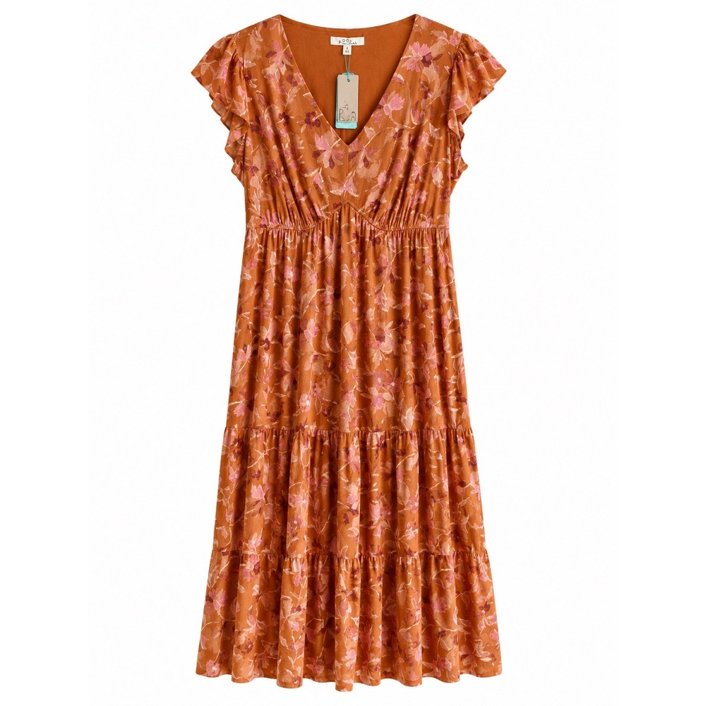 NWT Les Serein Janice Mesh Maxi Dress 2X Floral Tiered Stitch Fix MSRP $69
